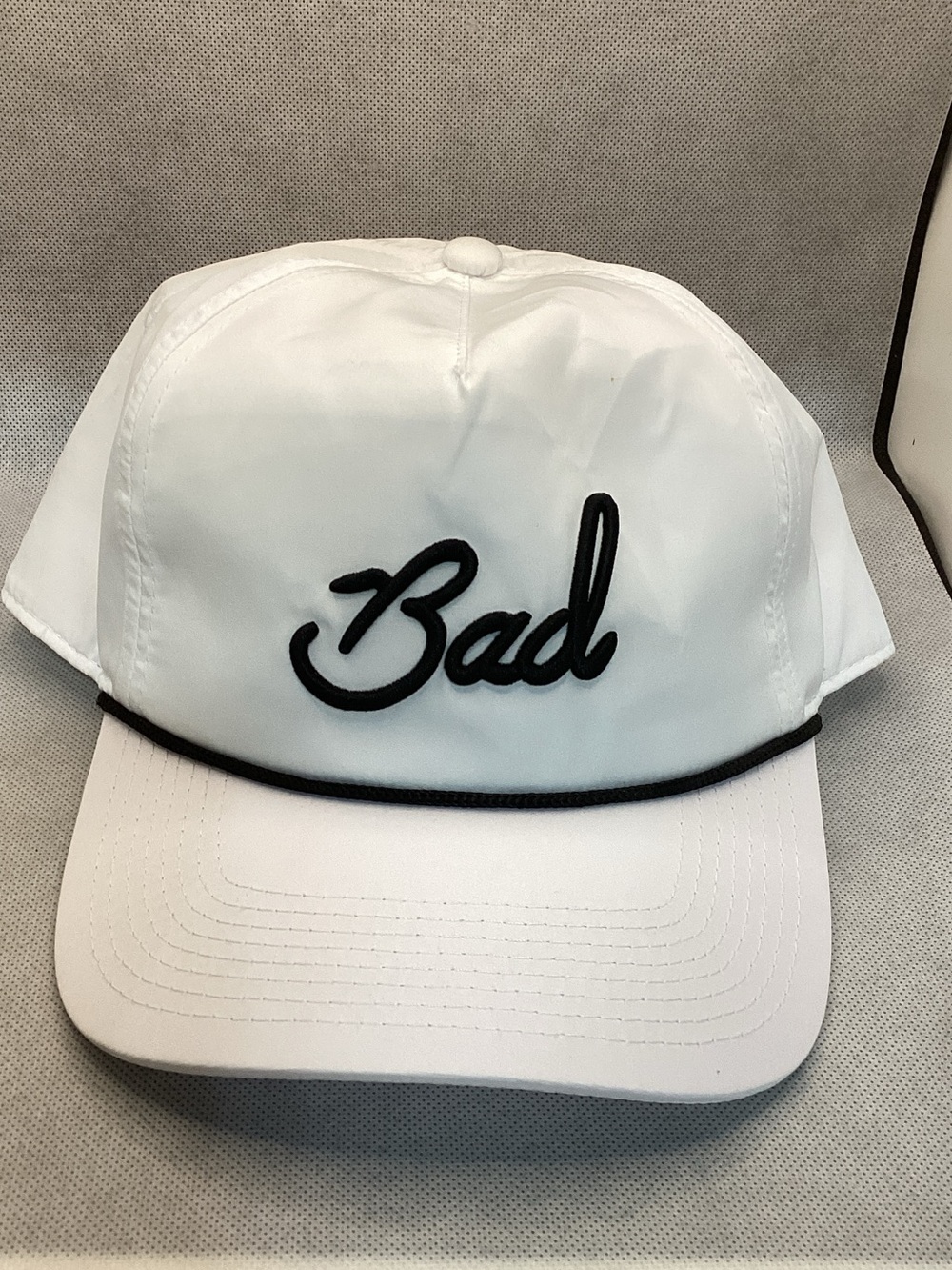 Bad Birdie “Bad” Rope Hat White Black Golf Snapback Adjustable Cap